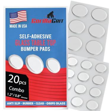 Imagem de Combo de amortecedores adesivos redondos transparentes (grande, médio) – Pastilhas de borracha autoadesivas transparentes para mesa de vidro, móveis, laptop, espelhos – 20 peças