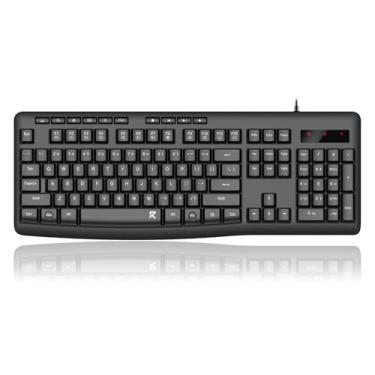 Imagem de Redragon BK7366 Teclado com fio, teclado multimídia USB silencioso para computador, teclado silencioso com teclado numérico grande, resistente a derramamentos, letras antidesgaste, tamanho completo
