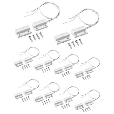 Imagem de QWORK MC-38 Interruptor de alarme de alarme com sensor de contato com janela de porta magnético NC montado na superfície, branco, pacote com 10