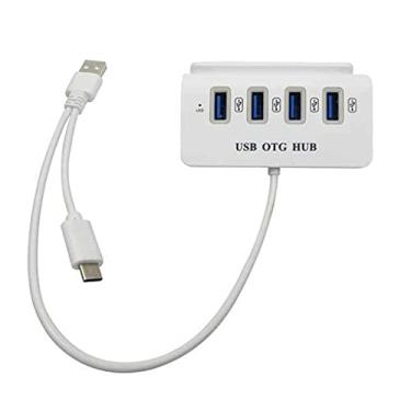 Imagem de Hubs USB 3.0 multifuncionais de 4 portas com suporte para tablet, hub USB tipo C, fonte de alimentação, divisor para PC, laptop, computador