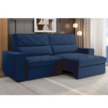 Imagem de Estofado Retratil e Reclinável 3 Lugares 207cm Viena Azul