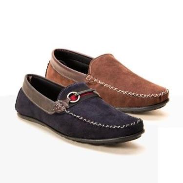 Imagem de KIT 2 PARES mocassim casual masculino sapatilha slip on conforto-Masculino