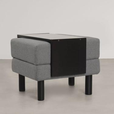 Imagem de Conjunto Puff Bau 60cm e Bandeja AntúrioCabecasa Madeiramadeira