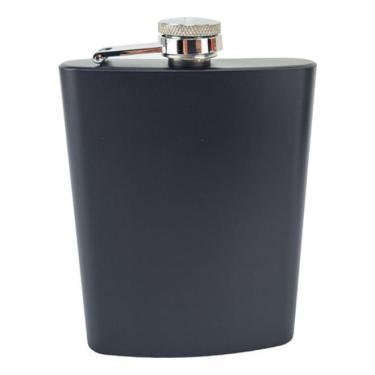 Imagem de Cantil De Inox Na Cor Preto 240Ml Camping Caminhada