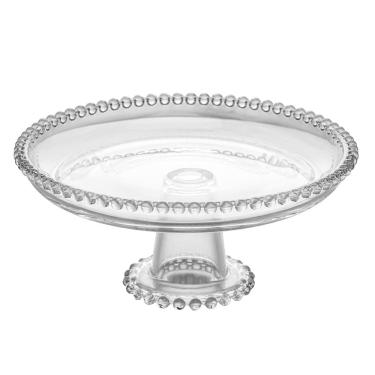 Imagem de Prato Com Pé Em Cristal 20cm Pearl Bolinhas Para Bolos Doces Sem Tampa