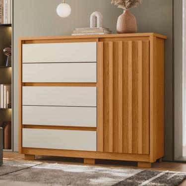Imagem de Cômoda Sapateira 5 Gavetas 1 Porta Duetto