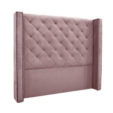 Imagem de Cabeceira Cama Box King 195cm e Recamier Vicenza Veludo S04 Cor Lilás