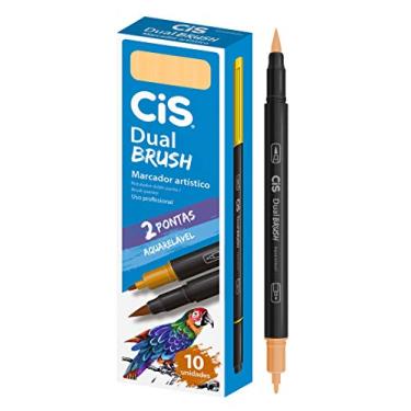 Imagem de Marcador Artístico Aquarelável Dual Brush, CIS, Laranja Pastel, Caixa com 10 unidades