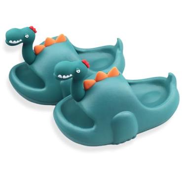 Imagem de Chinelos infantis para meninos e meninas chinelos de banheiro antiderrapante verão natação praia piscina chinelos, Verde escuro, 11-11.5 Little Kid