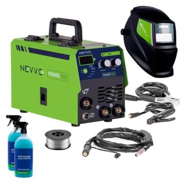 Imagem de Máquina Inversora De Solda Fixmig1355 Bivolt 120a Mig S/Gás Mma Tig + Máscara de Solda Com Escurecimento Automático MSN1200 NEVVO + 2 Antirrespingos Splash Plus Para Solda MIG/MAG 500ml