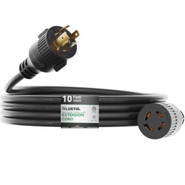 Imagem de PLUGTUL Cabo De Extensão De 4 Pinos, 20 A, 3 Metros, Nema L14-20, Cabo De Extensão Para Gerador, Calibre 12 Sjtw, 125/250 V, 20 A, 2500/5000 W, Certificado Pela Etl, Preto