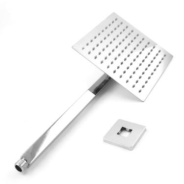 Imagem de Ducha Chuveiro Aquecedor Solar Gás Quadrado Fino Cr 20x20Cms