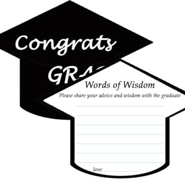 Imagem de Hodmopli Pacote com 50 cartões de conselhos de graduação 12 × 17 cm, cartões de conselhos de pós-graduação para ensino médio ou faculdade, artigos de decoração de jogos de formatura