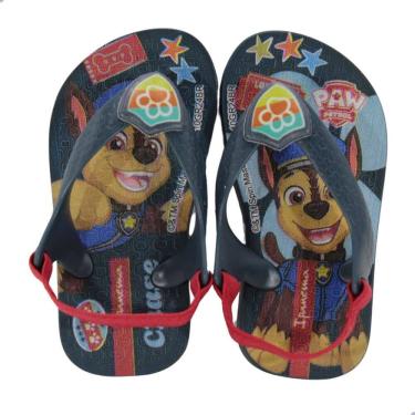 Imagem de Chinelo Bebe Ipanema Patrulha Canina Azul Escuro e Vermelho