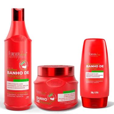 Imagem de Kit Banho de Verniz Morango Brilho Forever Liss