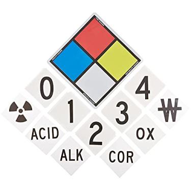 Imagem de SmartSign Kit de etiquetas adesivas NFPA (placard, dígitos e símbolos) | Vinil laminado diamante de 21,6 cm de altura (ponta a ponta), 15,24 cm x 15,24 cm