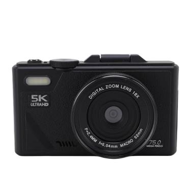Imagem de Câmera Digital 5K de 75MP para Fotografia, Wi -Fi AutoFocus Anti Shake Vlog Câmeras Com Zoom Digital 18x, Tela de 3 Polegadas, Bateria de 1150mAh, Ideal para Viagens, (64G)