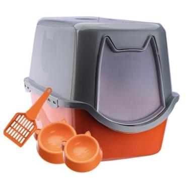 Imagem de Caixa Areia Fechada Banheiro Toalete Sanitário Gato Antiodor (Laranja)