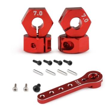 Imagem de SHALUOMAN 25T Servo Horn 56mm Metal Compatible with 30-100CC Balsa Airplanes RC Plane Helicopter Car,5.0mm Aluminum Wheel Hex Parts for Arrma 1/10 Granite Upgrades Parts (R 0.7MM)