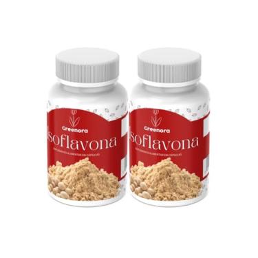 Imagem de Greenora - Isoflavona 60 Cápsulas – Suplemento Natural para Equilíbrio Hormonal Feminino, Alívio dos Sintomas da Menopausa e TPM, Rico em Isoflavonas da Soja, Vegano e Sem Glúten (Kit 2)