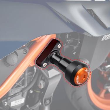 Imagem de LEDISHUN Para Duke 390, 250, 125, Svartpilen 401, Vitpilen 401 Motocicleta Proteção contra Queda Quadro Sliders Carenagem Protetor Anti Crash Pad Protector (para Veículos KTM e Husqvarna) (Laranja)