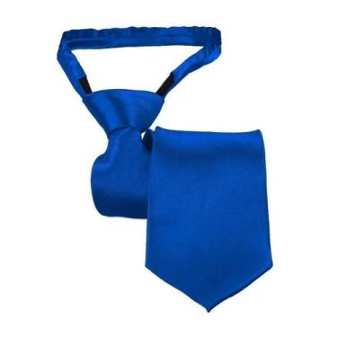 Imagem de Gravata Adulto Slim Fit Com Nó Pronto Ref: 255 - HERO MEN, Azul royal