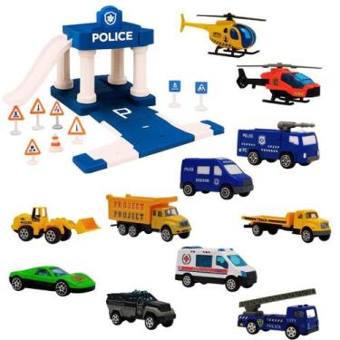 Imagem de Kit Pista Estacionamento Completo Carros Trator Helicotero - Store Sha