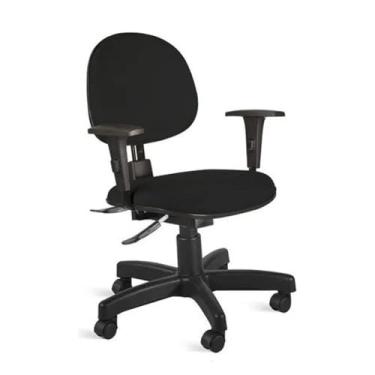 Imagem de Cadeira de Escritório Executiva Giratória Preta - Ergonomia Avançada com Back System Home Gourmet