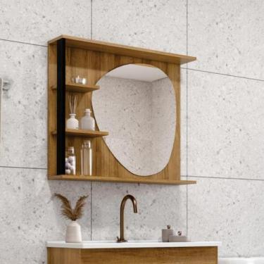 Imagem de Armário Espelheira Banheiro Napoli 79cm 2 Prateleiras - JAELI