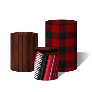 Imagem de Trio Capas Para Cilindro Versátil Festa Junina Arraiá Viola e Sanfona 