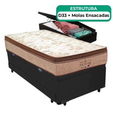 Imagem de Bicama Baú Solteirão  Colchão Victory Molas Vstore 96x188x30