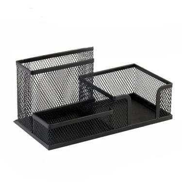 Imagem de Porta Lápis + Porta Treco Organizador de Mesa de Escritório Kit caneta metal aramado