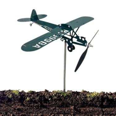 Imagem de Catavento De Avião | Catavento De Metal Em Forma De Avião - Escultura Giratória Em Metal Para Jardim Varrela E Relvado De Amantes De Avião