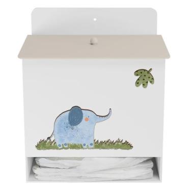 Imagem de Porta Fralda Kit Higiene MDF Quarto Infantil Safari Zoo - Neném na Nuv
