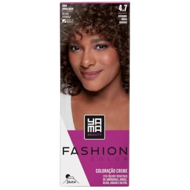 Imagem de Coloração Yama Fashion Color Tintura Tinta Cabelo Creme Mini Kit 4.7 Castanho Medio Marrom
