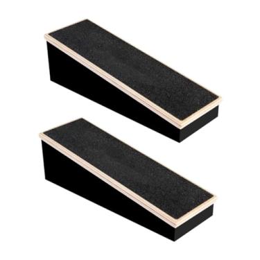 Imagem de UGPLM 2 peças de prancha inclinada de madeira, equipamento de treinamento de equilíbrio, maca de pé de madeira, cunha de agachamento para exercício de