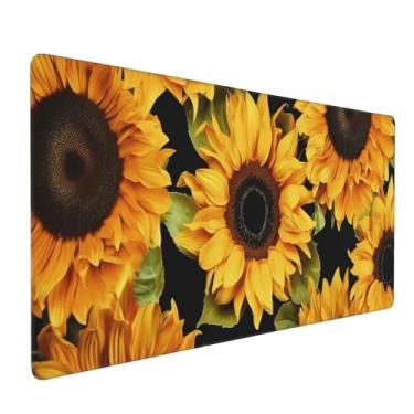 Imagem de 90 x 40 cm, 2GG, tapete de mouse grande para mesa, mouse pad estendido para computador, escritório, mouse pad grande para laptop, pc para jogos - girassol