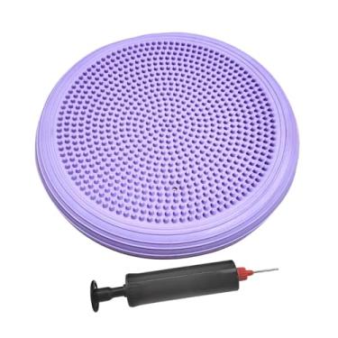 Imagem de UGPLM Tapete de equilíbrio, almofada plana, assento oscilante, disco de equilíbrio, estabilidade, tapete de ioga para academia, ioga, homens, mulheres, Roxo