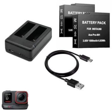 Imagem de Carregador Duplo + 2 Baterias 1800mAh para Insta360 Ace Pro