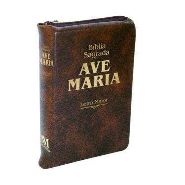 Imagem de Livro - Bíblia letra maior zíper - marrom