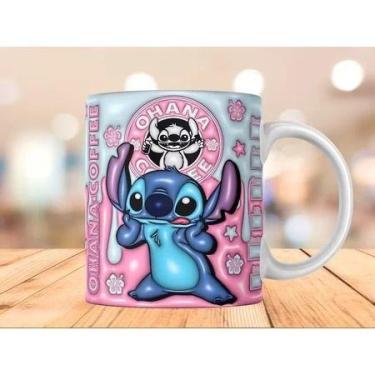 Imagem de Caneca Xícara Personalizada Lilo e Stitch Disney Efeito 3D - Porcelana