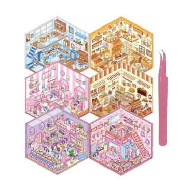 Imagem de Conjunto de adesivos Xuoent DIY 3D Scene 6 Sets para meninas e adultos