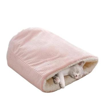 Imagem de Saco de dormir para gatos Saco de dormir de pelúcia Cama de pelúcia para animais de estimação Aconchegante e confortável(FÊMEA SORTIDO)