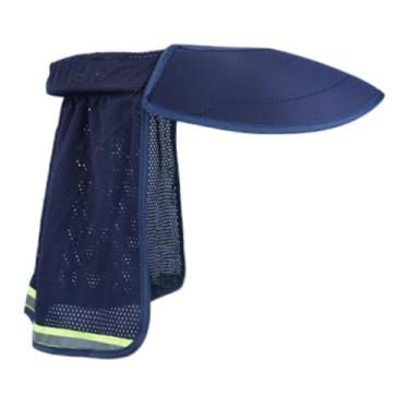 Imagem de Amagogo Capacete de proteção solar para pescoço, proteção solar para capacete, viseira com aba para pescoço para capacete feminino e masculino, Azul Escuro 40cmx50cm
