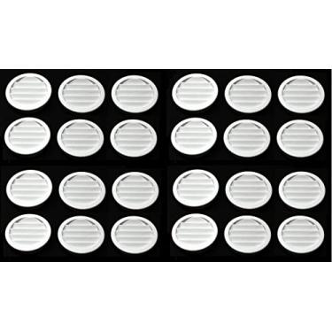 Imagem de Grelha de plástico redonda de 5 cm, capa de grade de réptil para ventilação de ar, várias cores/quantidades (50, branco)