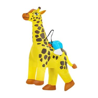 Imagem de UxicRuya Fantasia inflável de girafa infantil girafa roupa para fotos de fotos carnaval