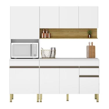 Imagem de Conjunto De Armarios Modulados Line Com 8 Portas E 1 Gaveta Supremo Freijó