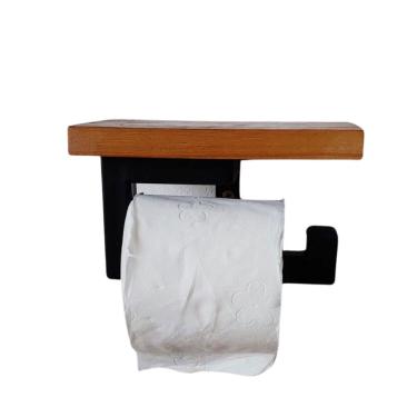 Imagem de Suporte Porta Papel Higiênico Estilo Industrial Com Suporte Para Celular