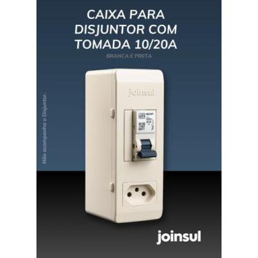 Imagem de Caixa de Sobrepor com tomada Joinsul Branco para Disjuntor de 01 ou 02