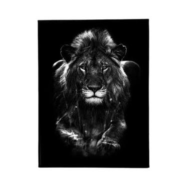 Imagem de Preto Branco Rei Leão Animal Cartaz Auto-adesivo À Prova Dwaterproof Á